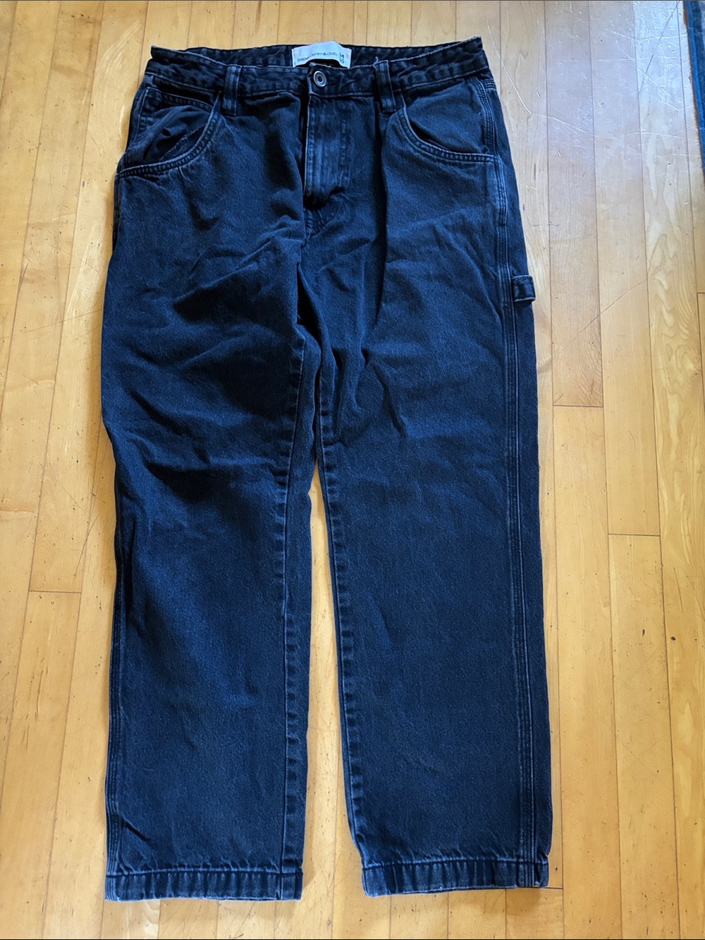 Paper denim & cloth Black Carpenter Jeans - Straight Leg Utility Pants